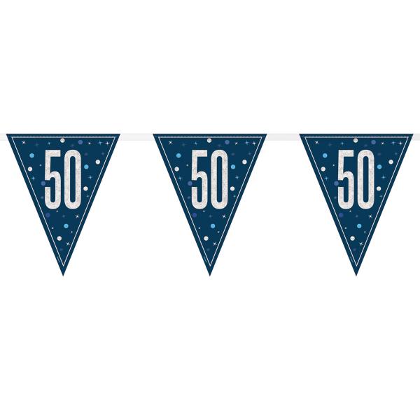 Flaggirlang 50 r Bl & Silver