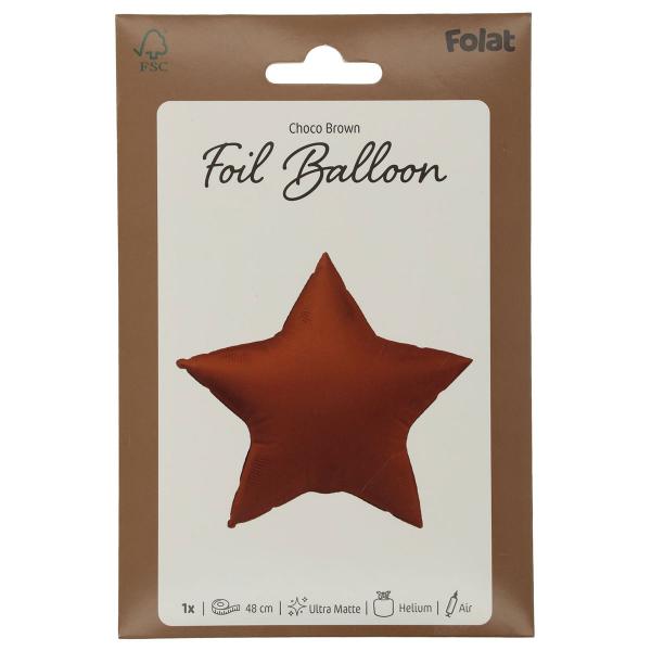 Folieballong Stjrna Chokladbrun Matt