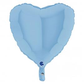Hjärtballong Matt Pastellblå 46 cm