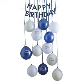 Happy Birthday Girlang och Ballonger Mix It Up Navy