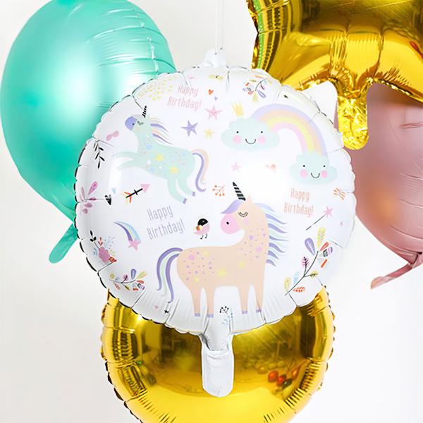 Folieballong Happy Birthday Enhrning Pastell
