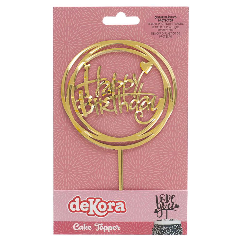 Tårtdekoration Trä Happy Birthday main image 1