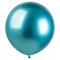 Stora Runda Blå Chrome Ballonger