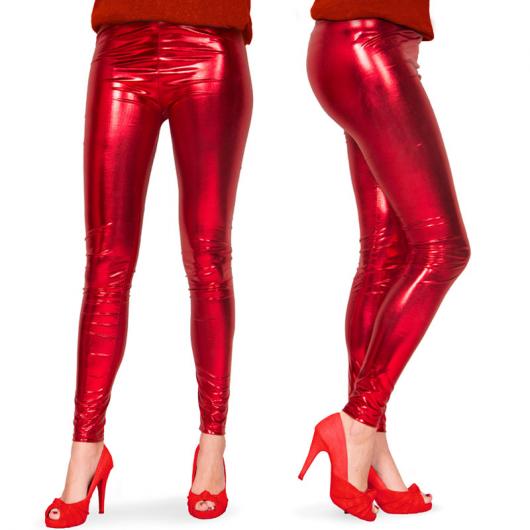 Leggings Metallic Röd