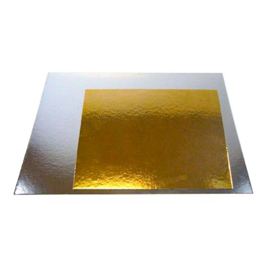 Fyrkantiga Tårtbrickor Guld & Silver 25 cm