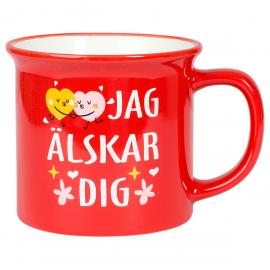 Röd Mugg Jag Älskar Dig