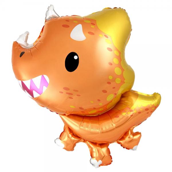 Dinosaurie Folieballong Triceratops Stor Orange