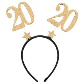 20 Års Diadem Glitter Guld