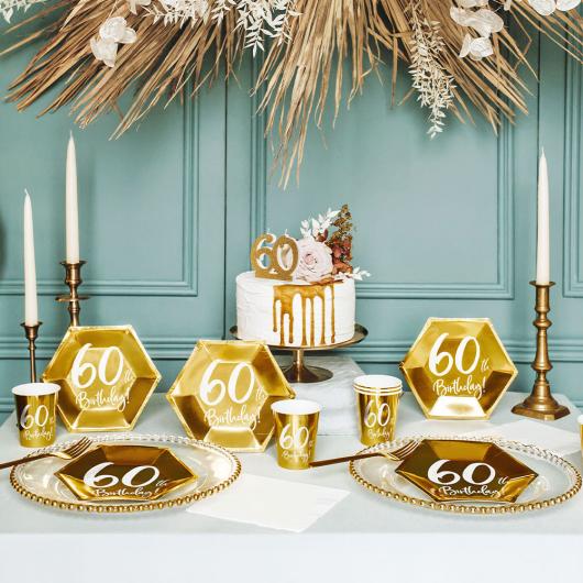 Tårtljus Glitter Guld 60 år