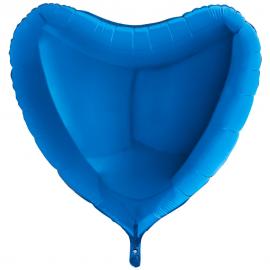 Folieballong Hjärta Blå XL