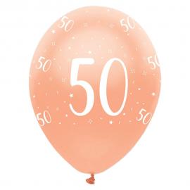50-Års Ballonger Pearlised Roseguld