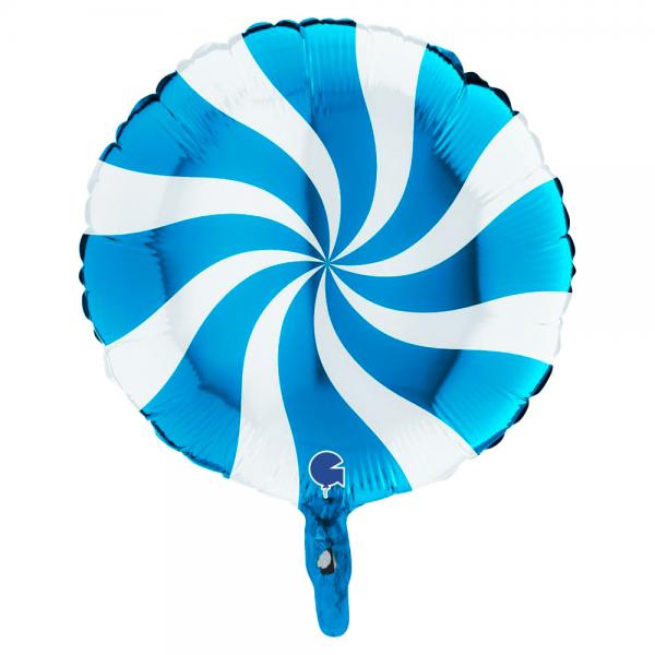 Folieballong Swirly Bl & Vit
