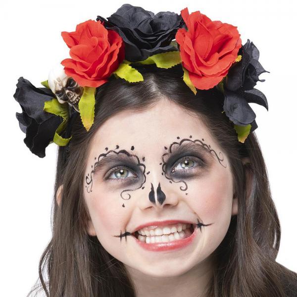 Day of the Dead Diadem med Rosor Barn