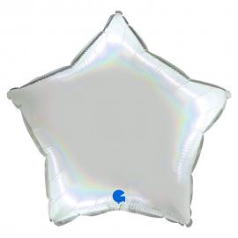 Ballong Stjärna Holografisk Platinum Pure