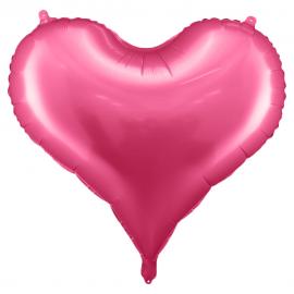 Stor Hjärtformad Ballong Satin Rosa
