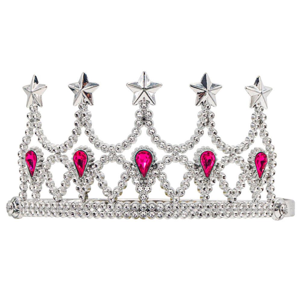 Blå tiara med rosett & örhänge set