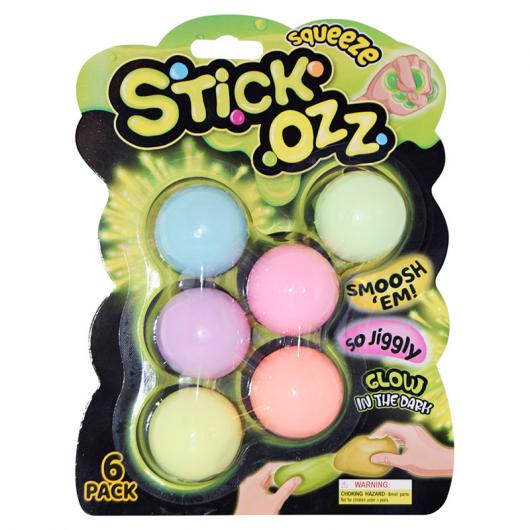 Stick Ozz Klämbollar Glow In The Dark 6-pack