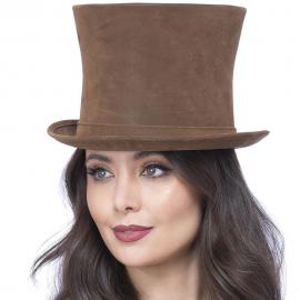 Viktorianskt Hög Hatt Deluxe Brun