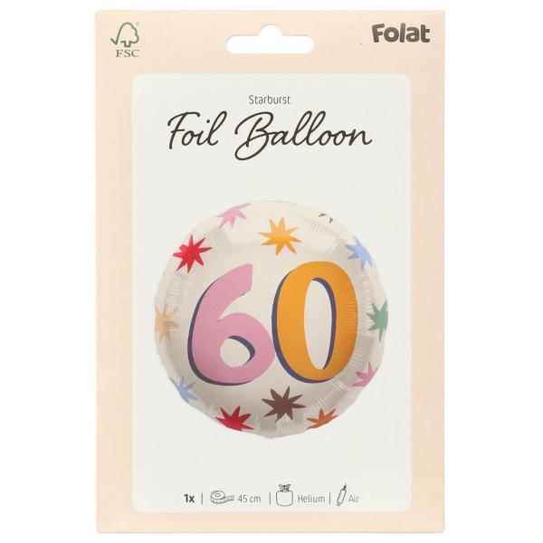 Rund Folieballong med Stjrnor 60 r