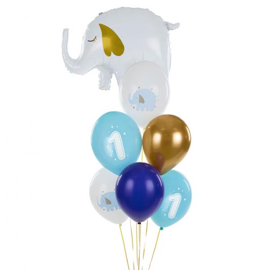 1 Års Latexballonger Elefant Ljusbla 50-pack