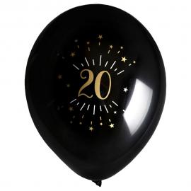 Ballonger 20 År Birthday Party Guld