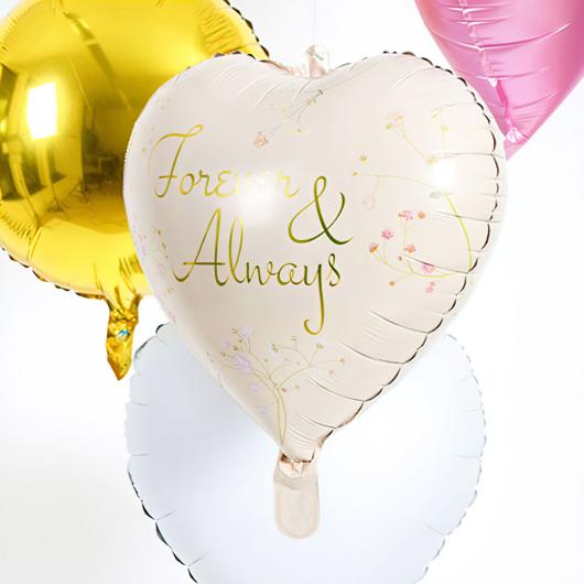 Folieballong Hjärta Forever & Always