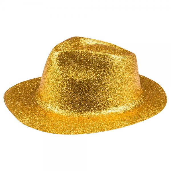 Trilby Hatt Guld Glitter