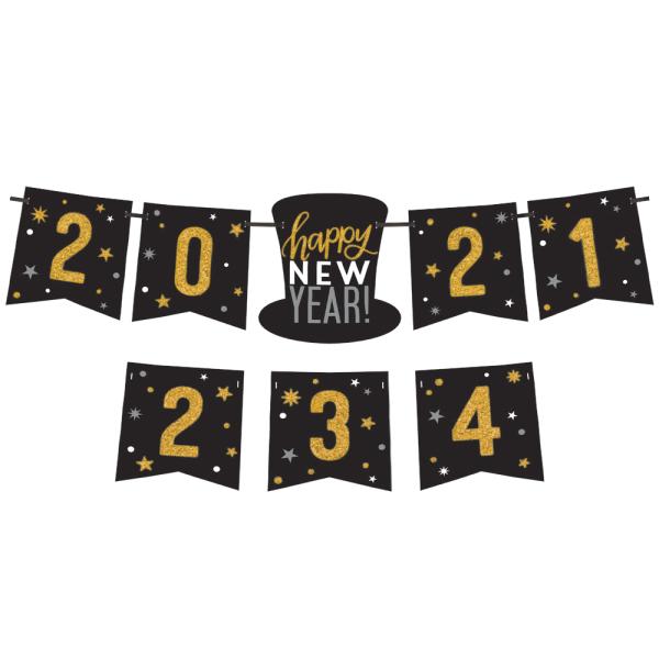 DIY Nyårsgirlang Happy New Year