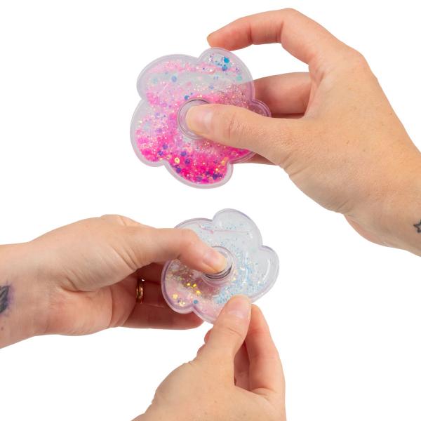 Fidget Spinner med Glittervätska 6,5 cm