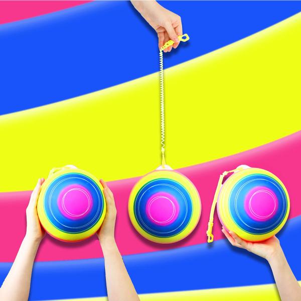 Neonregnbåge Boll med Spiralkedja 25 cm