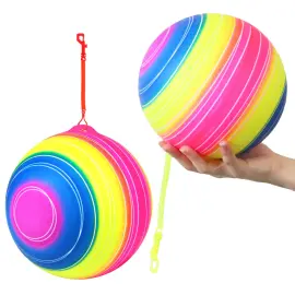 Neonregnb&aring;ge Boll med Spiralkedja 25 cm