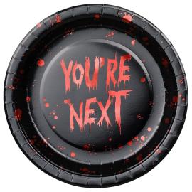 Papperstallrikar You're Next Svart/R&ouml;d