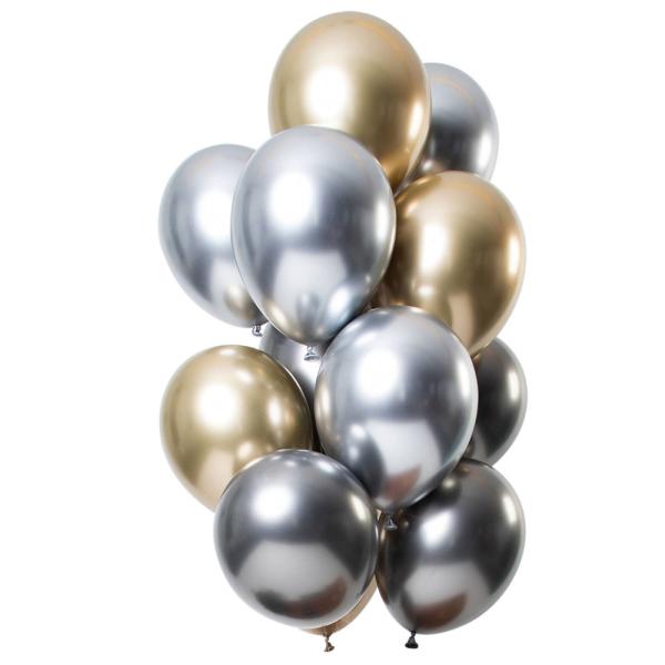 Chrome Mirror Ballonger Silver & Guld Mix