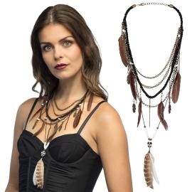 Voodoo Halsband med Fjädrar