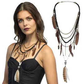 Voodoo Halsband med Fjädrar