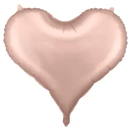 Stor Hjärtformad Ballong Satin Roseguld