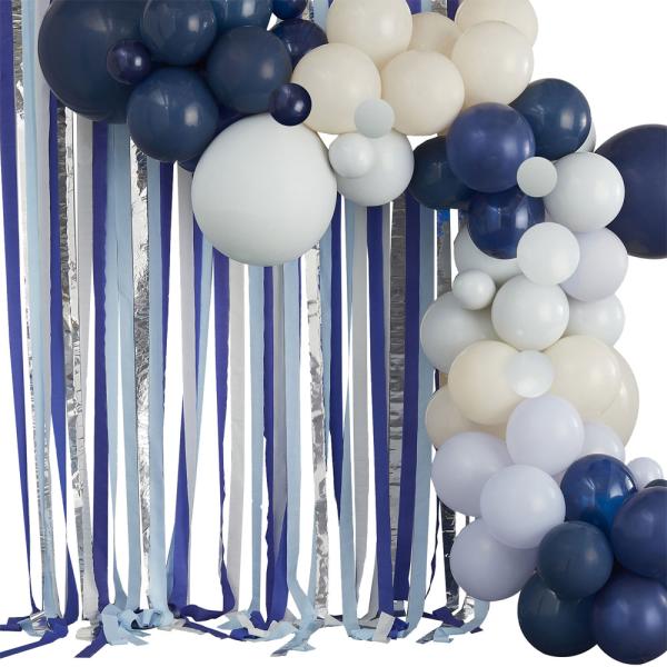Ballongbåge med Serpentiner Mix It Up Blue