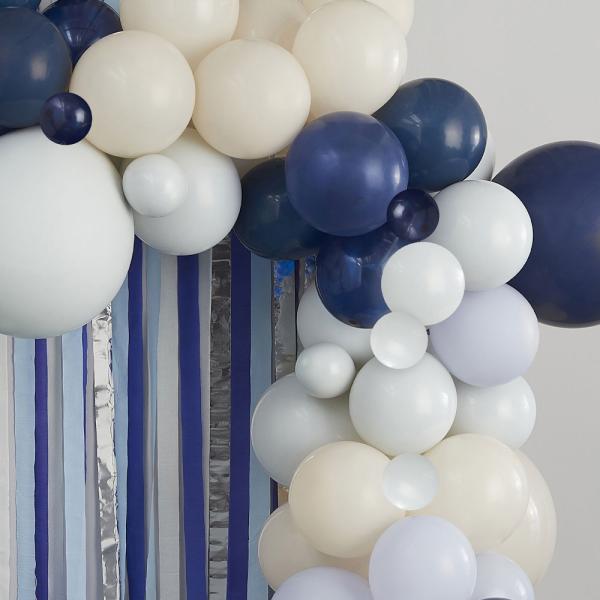 Ballongbåge med Serpentiner Mix It Up Blue