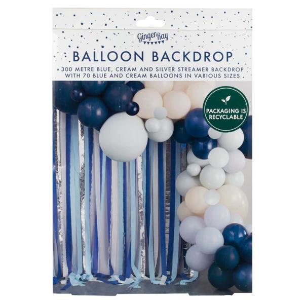 Ballongbåge med Serpentiner Mix It Up Blue
