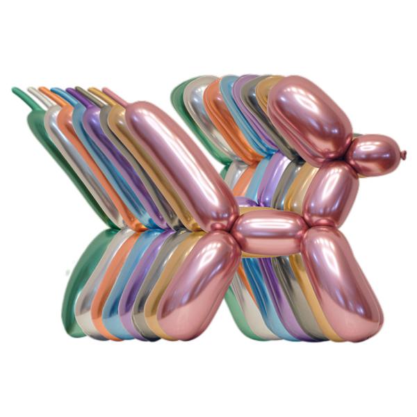 Chrome Mirror Figurballonger 100-pack