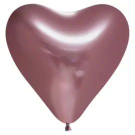 Chrome Mirror Hjärtballonger Roséguld