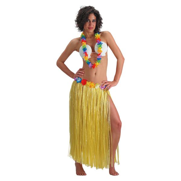 Hawaii Gul Kjol och Lei-Krans