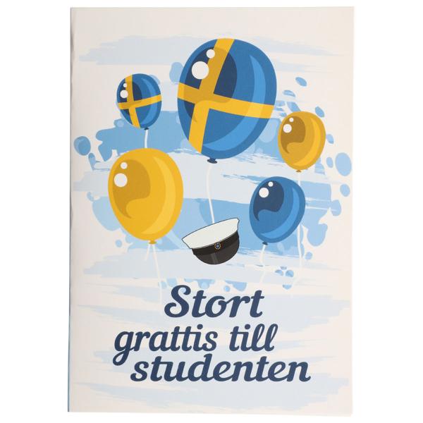 Studentkort med Kuvert Ballonger 17 x 12 cm