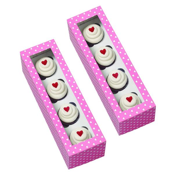 Mini Cupcake Kartonger Rosa