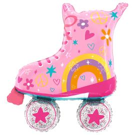 Folieballong Rosa Rullskridsko