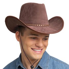 Cowboyhatt med Stj&auml;rnor Brun
