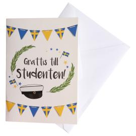 Studentkort med Kuvert Girlang 17 x 12 cm