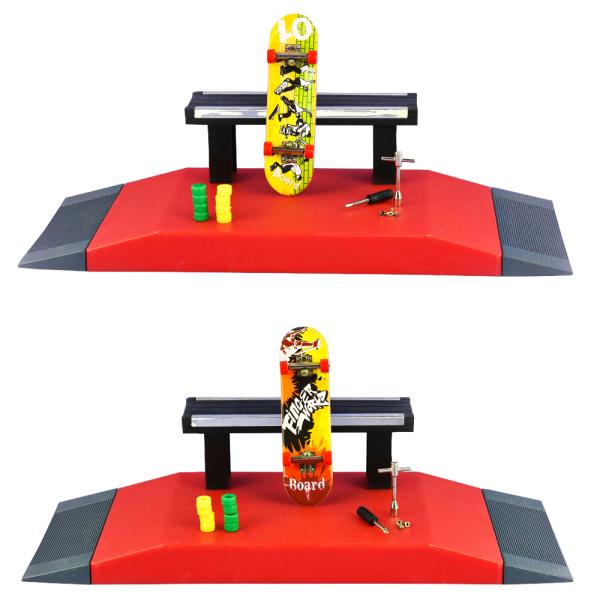 Skatepark Fingerboard Ramp Bänk Set