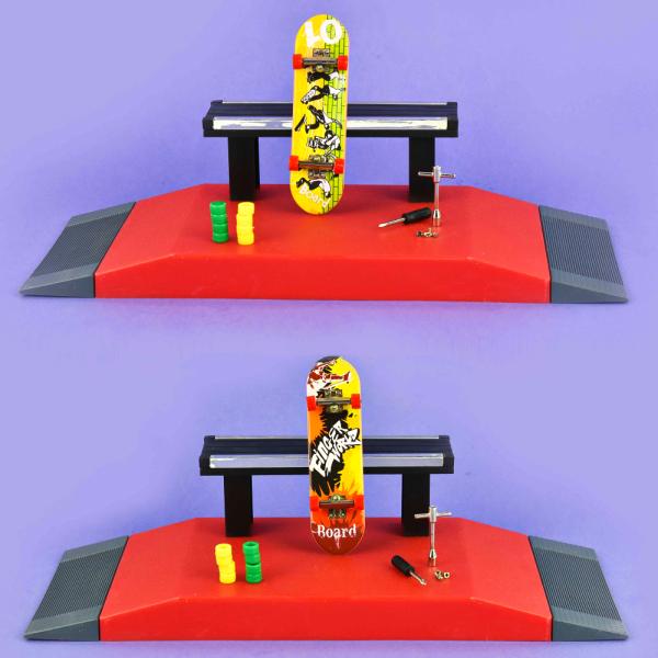 Skatepark Fingerboard Ramp Bänk Set