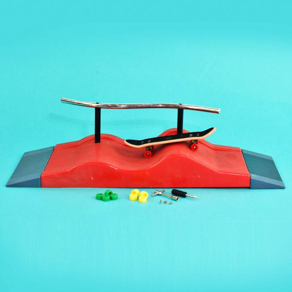 Skatepark Fingerboard Ramp Böjt Räcke Set